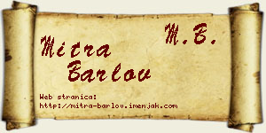 Mitra Barlov vizit kartica